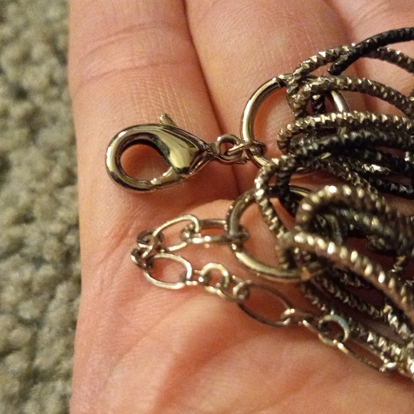 Alfani Silvertones multi-strand Large Link/Chain Necklace - Picture 4 of 7